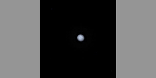 A cropped composite of a DRACO image centered on Jupiter taken during one of SMART Nav’s tests. DART was approximately 16 million miles (26 million km) from Earth when the image was taken, with Jupiter approximately 435 million miles (700 million km) away from the spacecraft.