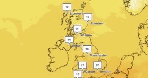 Heavy rain and 60mph gusts before balmy weekend with 21C highs