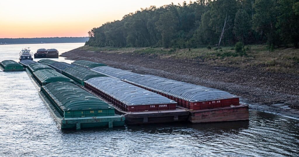 Idle barges in drought-starved Mississippi River disrupt travel for cruise ships and recreational boaters