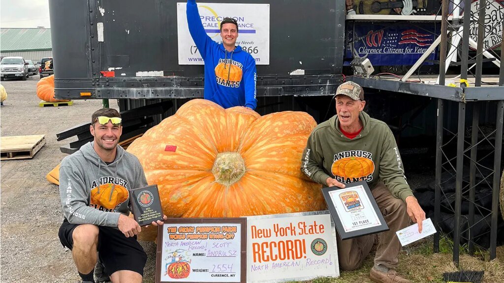 Giant 2,554-pound pumpkin breaks New York, US and North American record as ‘heaviest pumpkin’