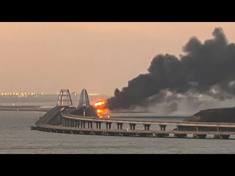 Ukraine war: Major blast causes bridge linking Russia and Crimea to partially collapse