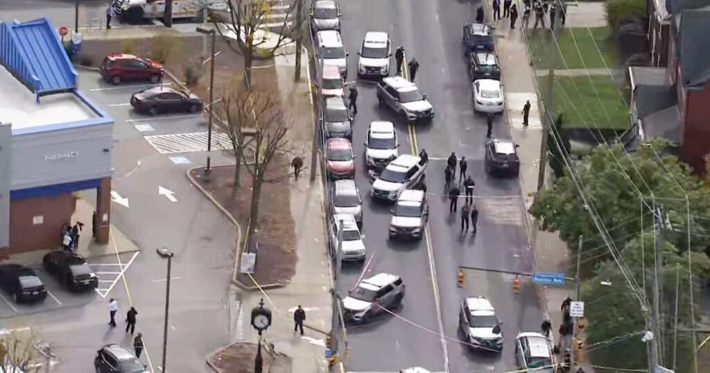 Six people were wounded outside a Pittsburgh church during a funeral for a man killed in a shooting, officials say