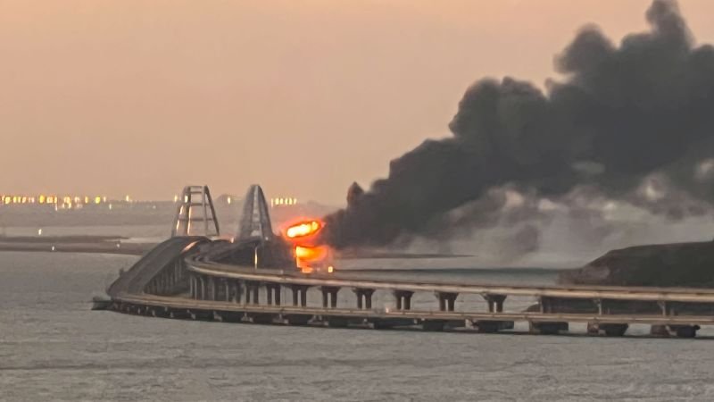 Massive explosion on Crimea’s Kerch bridge, Russian state media reports