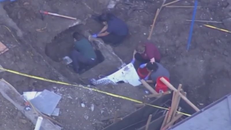 Atherton, California: A car found buried in a backyard is being checked for possible human remains