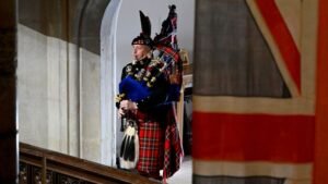 King Charles roused by bagpiper at London home, continuing royal tradition