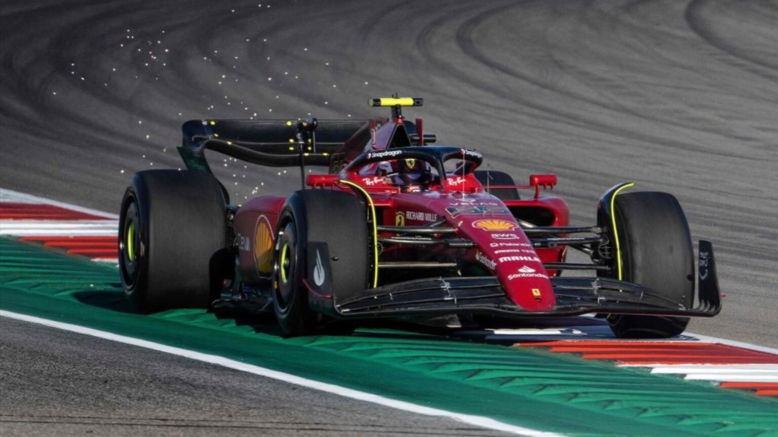 Carlos Sainz takes pole position for United States Grand Prix ahead of Charles Leclerc and Max Verstappen
