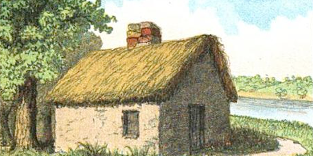 Edwin Whitefield, Homes of our Forefathers in Boston, Old England, and Boston, New England. A drawing conjectured to be of William Blaxton's home. (Boston: Damrell & Upham, 1889)