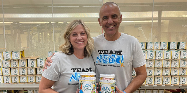 Kristy Chuhaloff, volunteer and office manager (at left) and Erik Rees, father of Jessie Rees, who passed away of cancer in 2012, are shown together on Saturday, Oct. 8, 2022.