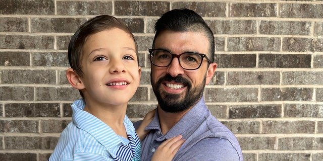 Peter Halliburton and his son, Carter.