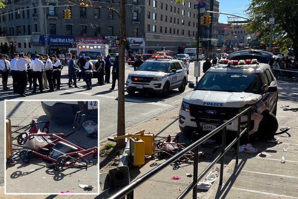 NYPD car responding to emergency call crashes into eight pedestrians in The Bronx