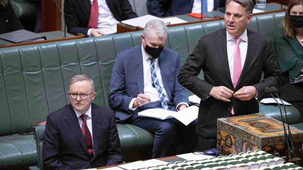 Richard Marles responds to questions about Anthony Albanese going AWOL on stage three tax cuts