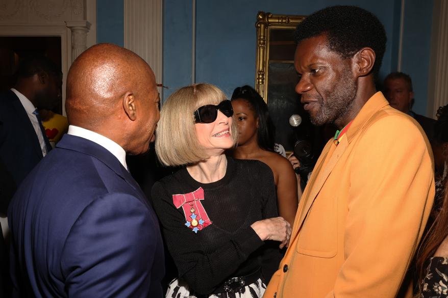Mayor Eric Adams, Anna Wintour, and Victor Glemaud attend a New York Fashion Week reception on Sept. 8, 2022.