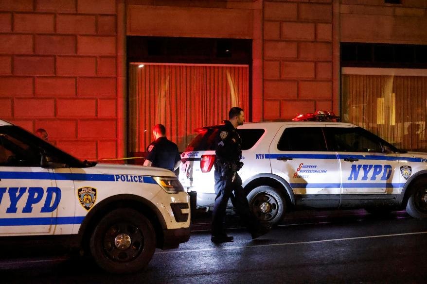 Police at the scene of the incident.