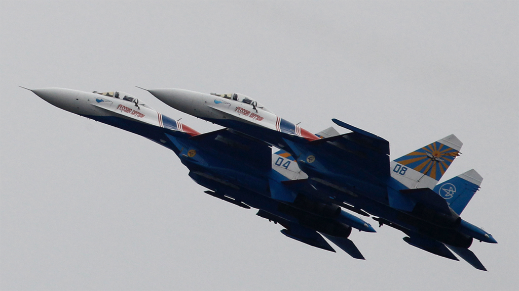 Russian fighter jet fires missile near British spy plane over Black Sea