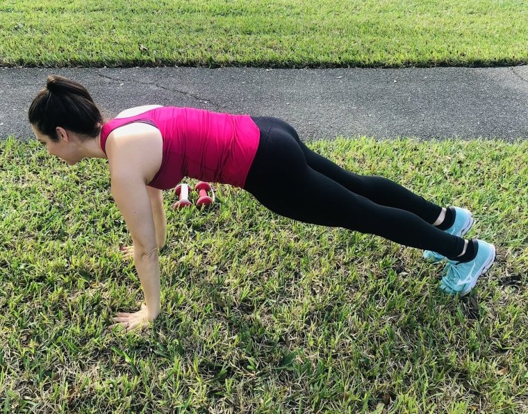 woman doing plank