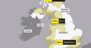 Heavy snow, ice and fog warnings for huge swathes of the UK in -15C deep freeze