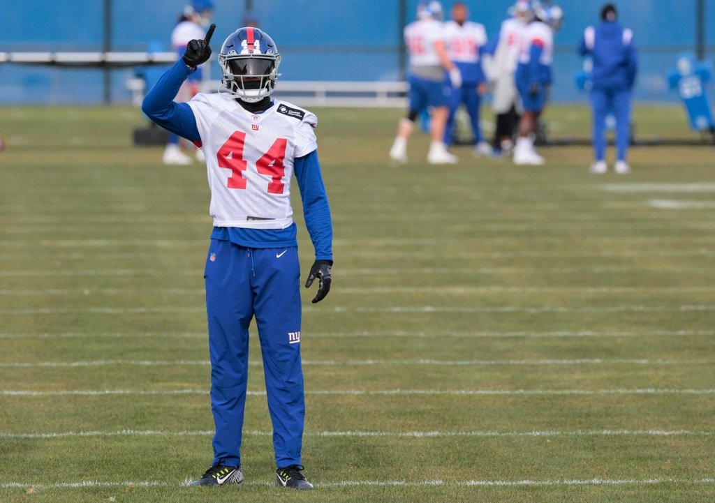 Nick McCloud in Giants practice on Thursday.