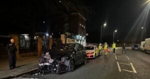 Drinkers evacuated after BMW crashes into pub as locals urged to avoid area