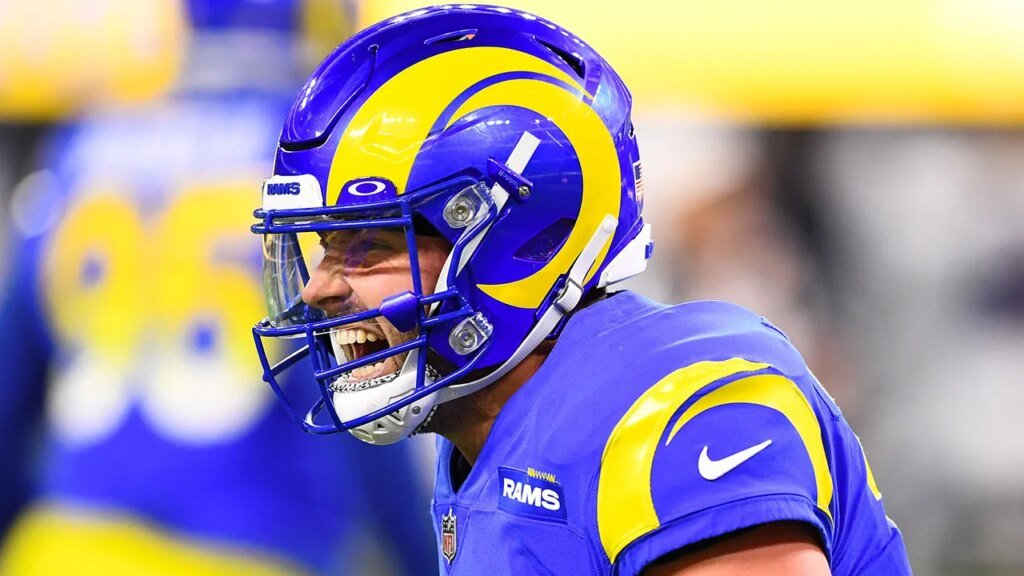 Rams’ Baker Mayfield gives electric reaction to receiving game ball after Thursday night comeback