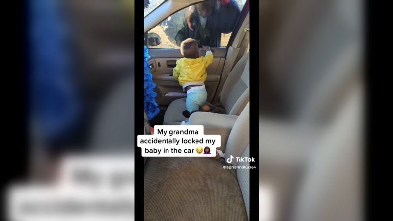 Watch one-year-old’s remarkable reaction after being accidentally locked in car