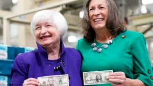 Yellen sees her signature printed on US bills for the first time