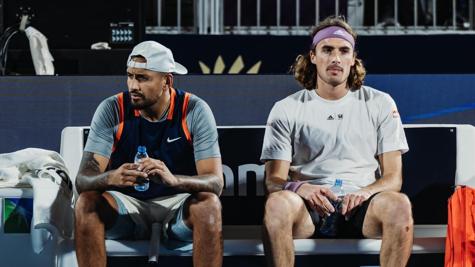 Nick Kyrgios and Stefanos Tsitsipas play doubles together in Diriyah five months after bitter Wimbledon row