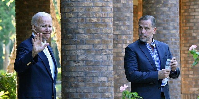 President Biden waves alongside his son Hunter Biden
