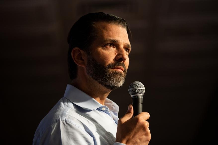 Donald Trump Jr, pictured in October, told the gala how he'd be in trouble if it was his laptop and not Hunter Biden's.