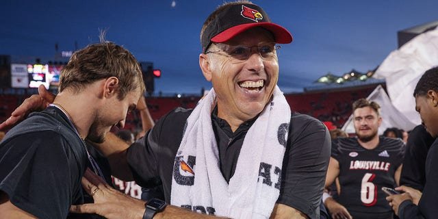 Head coach Scott Satterfield of the Louisville Cardinals after a game against the Wake Forest Demon Deacons at Cardinal Stadium Oct. 29, 2022, in Louisville, Ky.