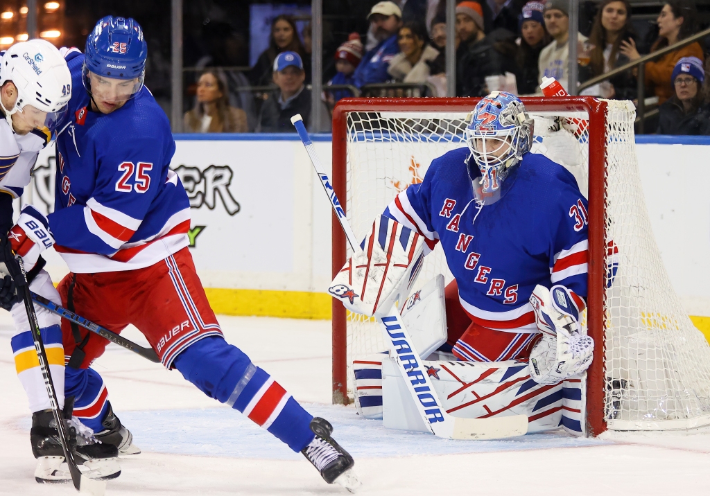 New York Rangers Defenseman Libor Hajek (25) blocks a shot on goal