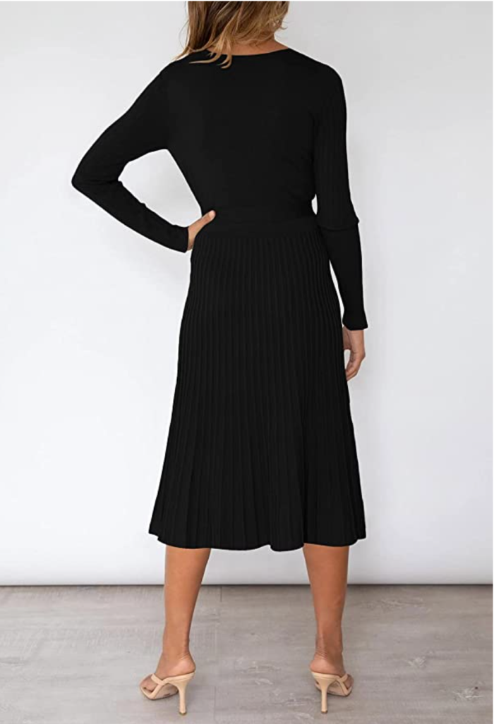 Pink Queen Women's Wrap Sweater Dress