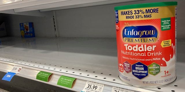 A can of Toddler Nutritional Drink is shown on a shelf in a grocery store, Friday, June 17, 2022, in Surfside, Florida.