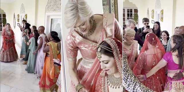 Many Indian brides wear red to their weddings; red is symbolic of passion, prosperity and new beginnings.