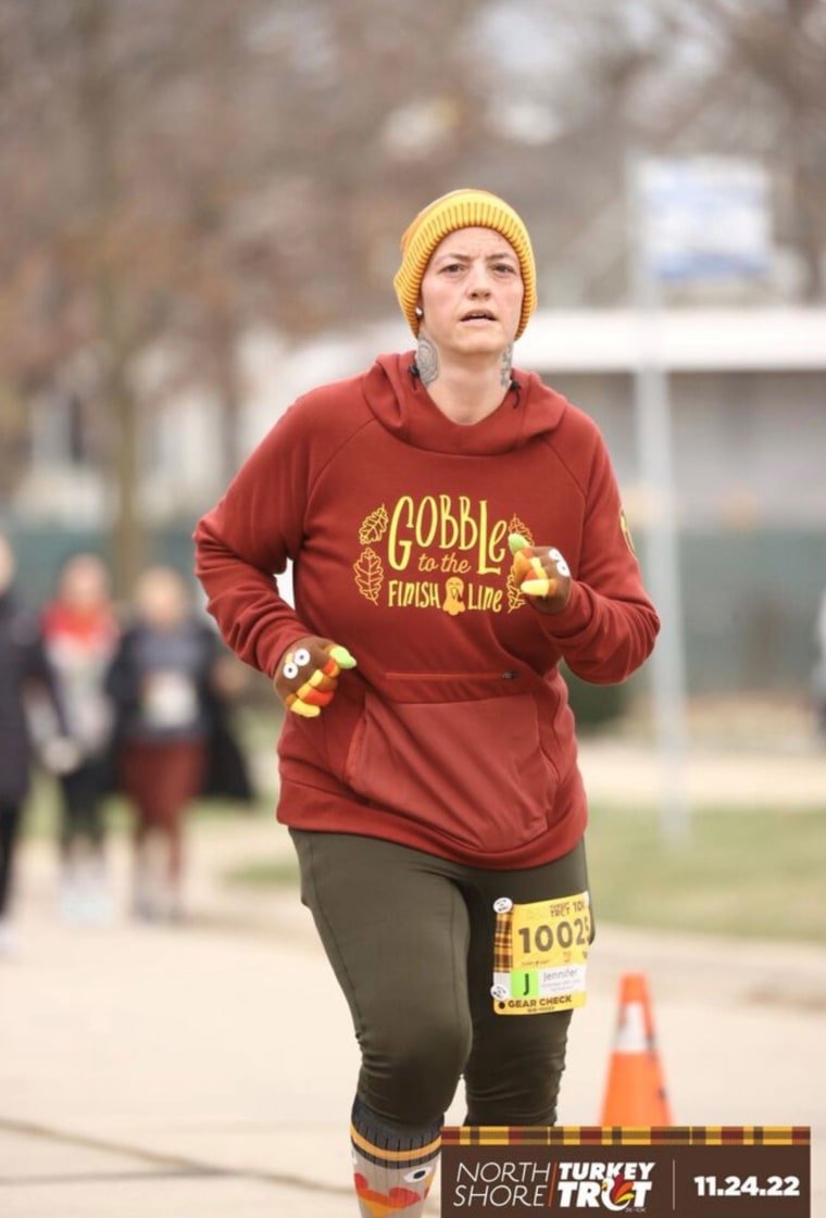 Jennifer Bard has shaved her 14-minute mile down to just 10 minutes!