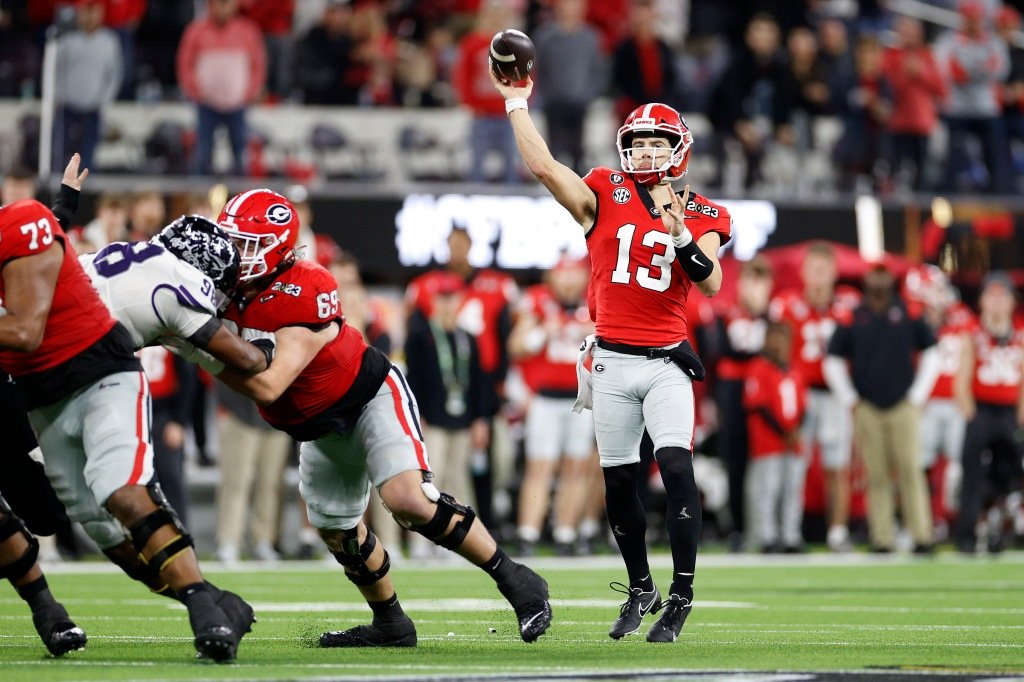Stetson Bennett had four touchdown passes for Georgia against TCU on Monday night.