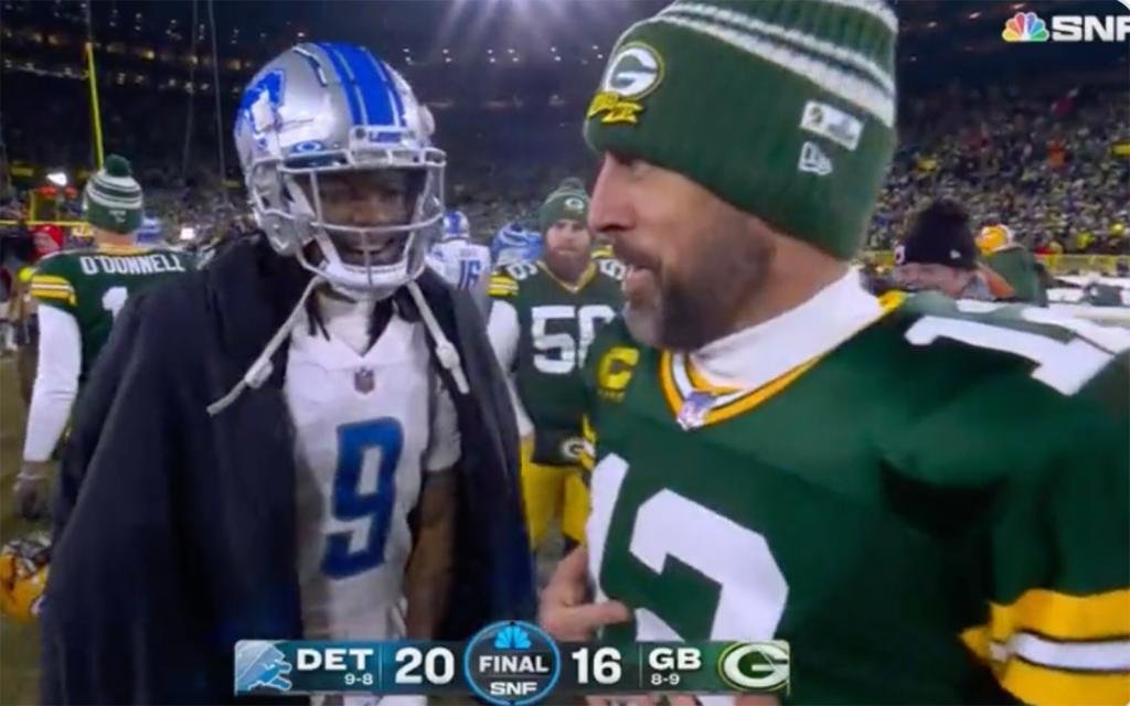 Aaron Rodgers stirs retirement speculation with postgame moment caught on camera