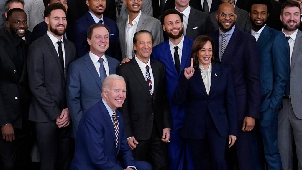 Biden, Harris photo-op with Warriors team takes awkward turn: ‘I’m not doing that’