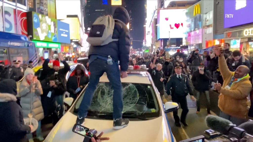 Tyre Nichols video release ignites protesters who stomp police car, urge crowds to ‘burn it down!’