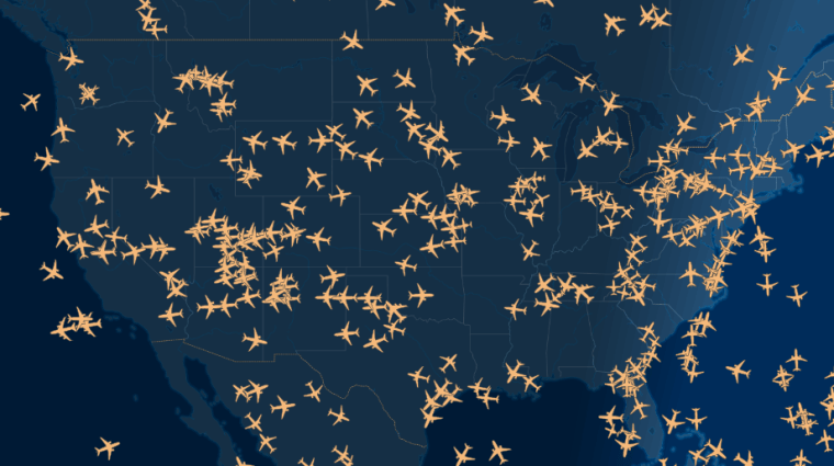 Flights over the United States at 7 a.m. ET as the Federal Aviation Administration grounds all air traffic after a computer outage on Wednesday.