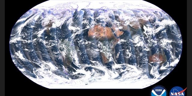 Unlike geostationary satellites, polar-orbiting satellites capture swaths of data throughout the full globe and observe the entire planet twice each day. This global mosaic, captured by the VIIRS instrument on the recently launched NOAA-21 satellite, is a composite image created from these swaths over a period of 24 hours between Dec. 5 and Dec. 6, 2022.