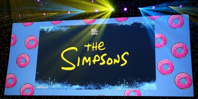 A view of the screen at The Simpsons! panel during the 2019 D23 Expo at Anaheim Convention Center on August 24, 2019 in Anaheim, California.
