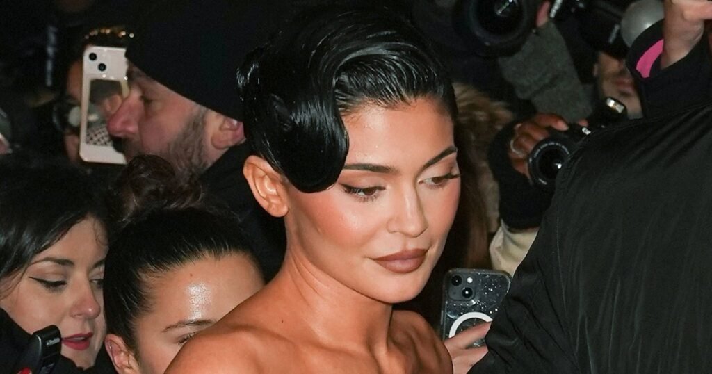 Kylie Jenner Delivers Drama in Corset Gown and Retro Updo at Jean Paul Gaultier Show: Photos