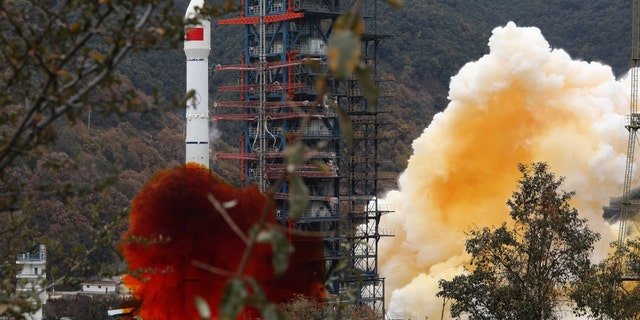 A Long March 3B carrier rocket carrying the Shiyan-10 02 satellite blasts off from the Xichang Satellite Launch Center on Dec. 29, 2022, in Xichang, Liangshan Yi Autonomous Prefecture, Sichuan Province of China.