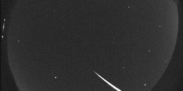 NASA’s All Sky cameras captured this image of a Quadrantid meteor overnight, the meteor was moving at 93,000 miles per hour. This one-inch diameter member of the Quadrantid meteor shower leaves a brilliant streak in the north Georgia skies before burning up 44 miles above Earth’s surface.