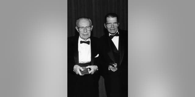 Dr. Robert Adler (left) and Eugene Polley and were inventors for Zenith Electronics who created the first wireless TV remote controls.