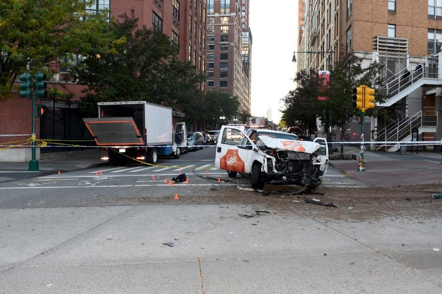 A new video shows the chaotic moment accused Saipov was confronted and shot by an NYPD officer.