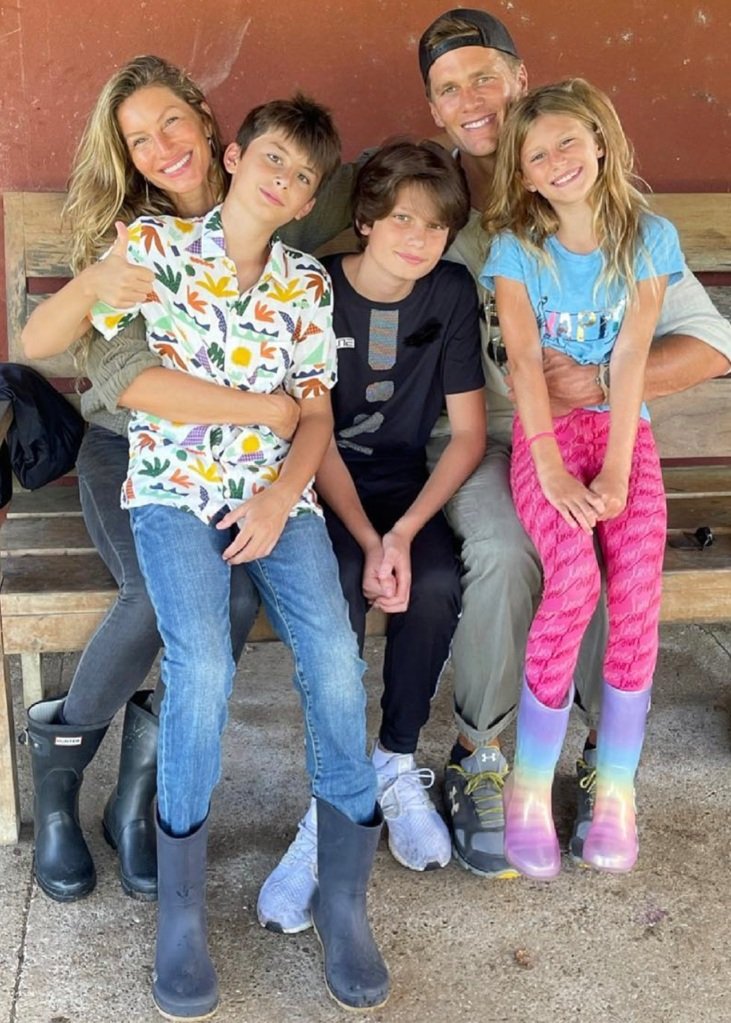 Gisele Bündchen and Tom Brady are parents to son Benjamin (left) and daughter Vivian (right). The quarterback also is a dad to son Jack (center).