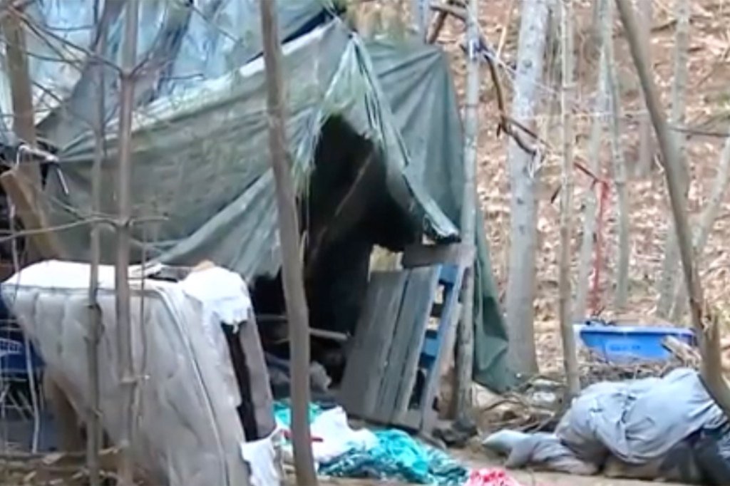The tent where the newborn was found in New Hampshire.