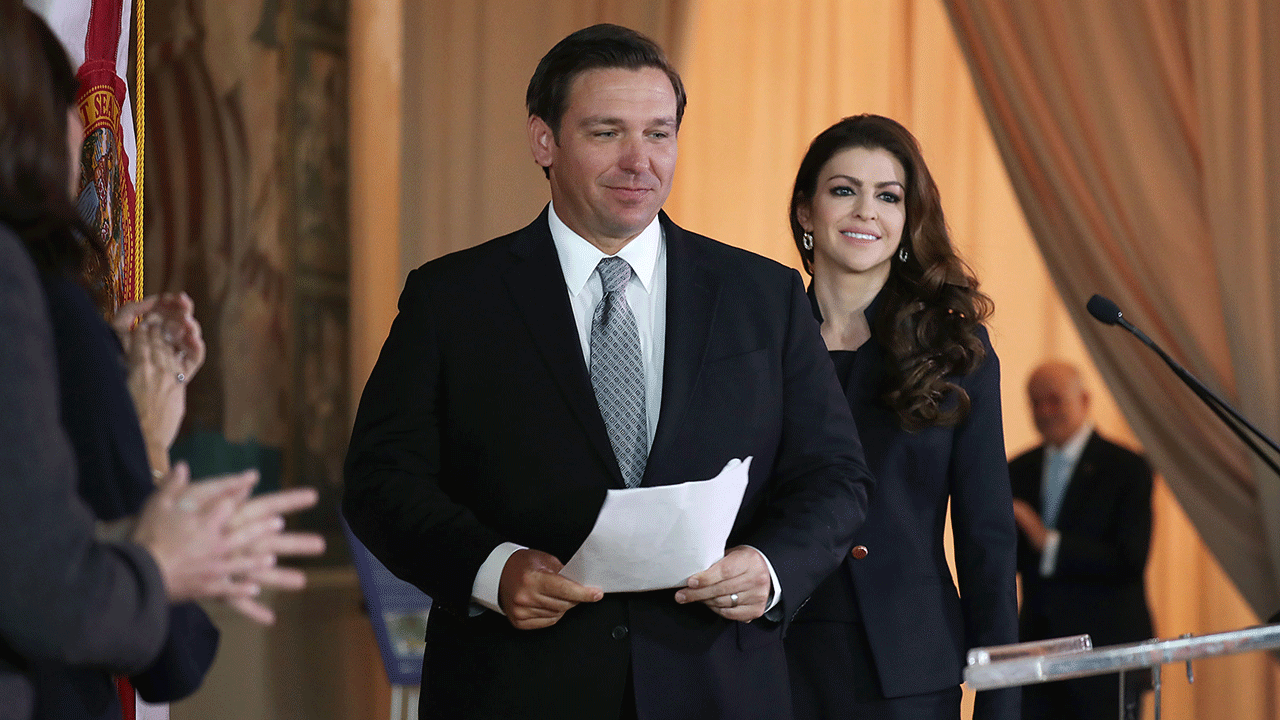 Gov. Ron DeSantis, R-Fla., and his wife, Casey DeSantis.