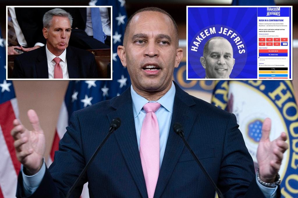 Democratic leader Hakeem Jeffries fundraises off Republican gridlock on McCarthy, speaker’s race